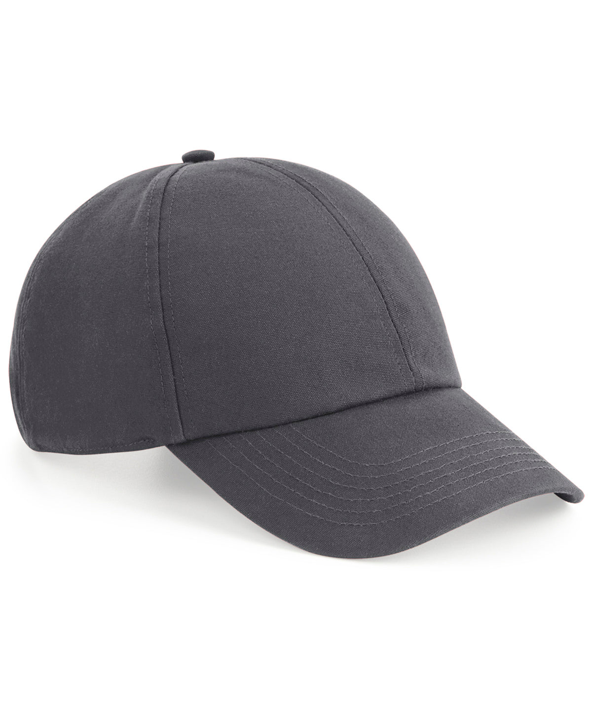 Beechfield Organic cotton 6-panel cap in Graphite Grey, front view