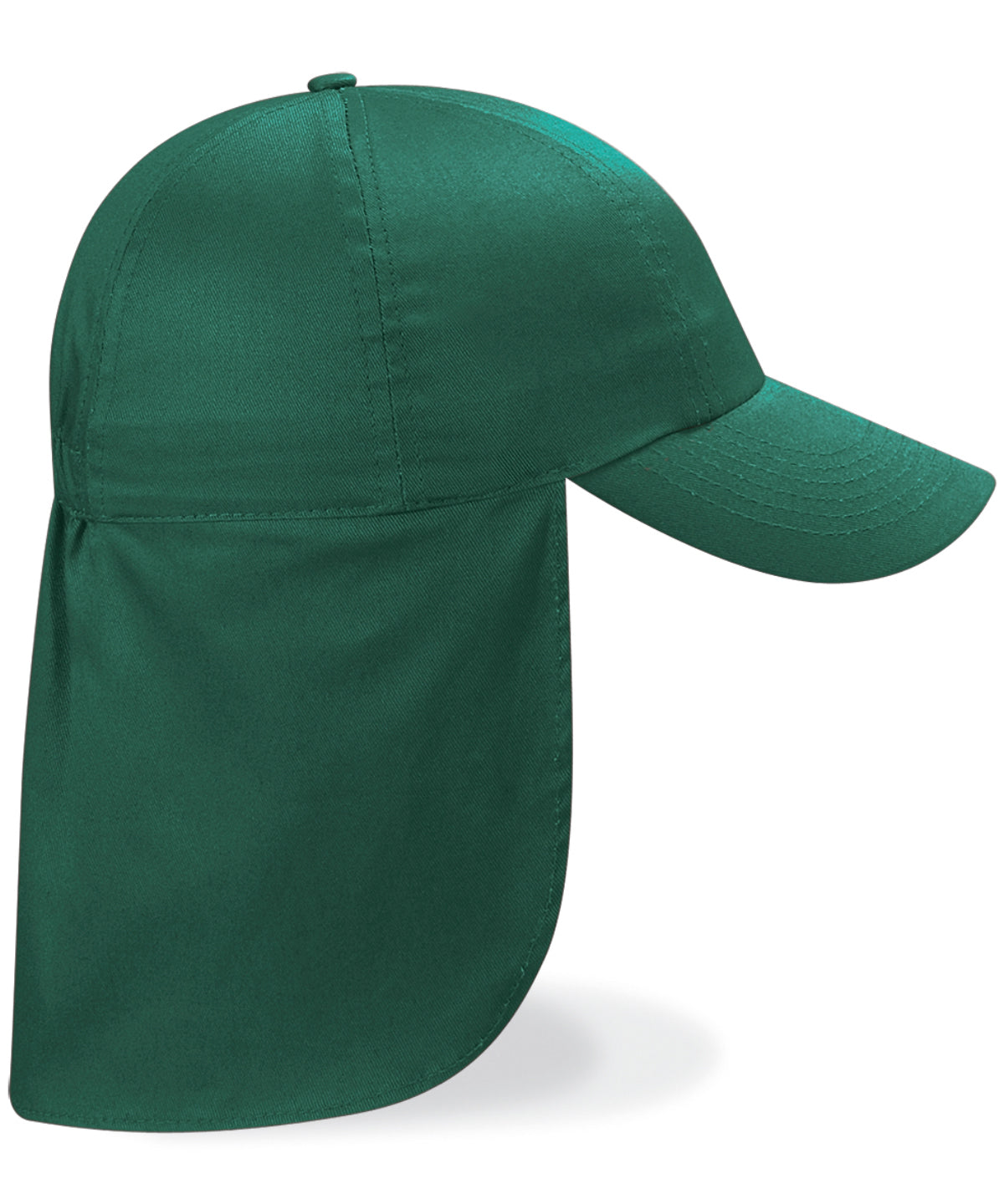 Beechfield Junior legionnaire-style cap in Bottle, front view