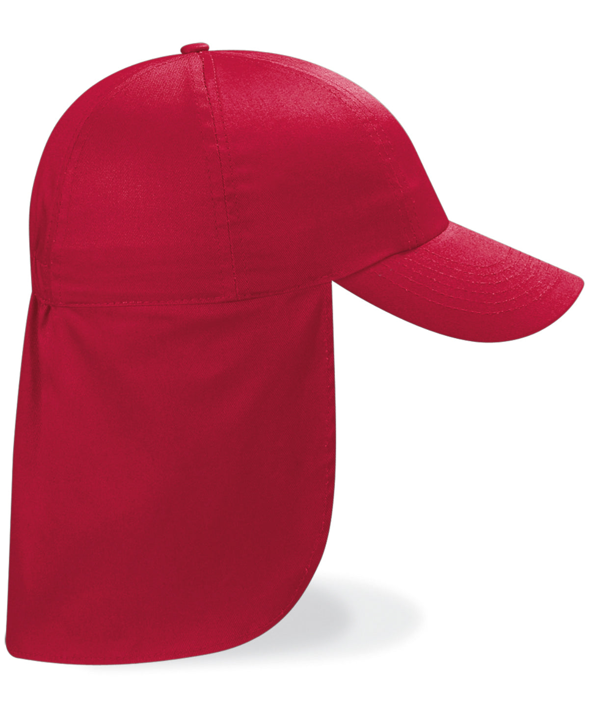 Beechfield Junior legionnaire-style cap in Classic Red, front view