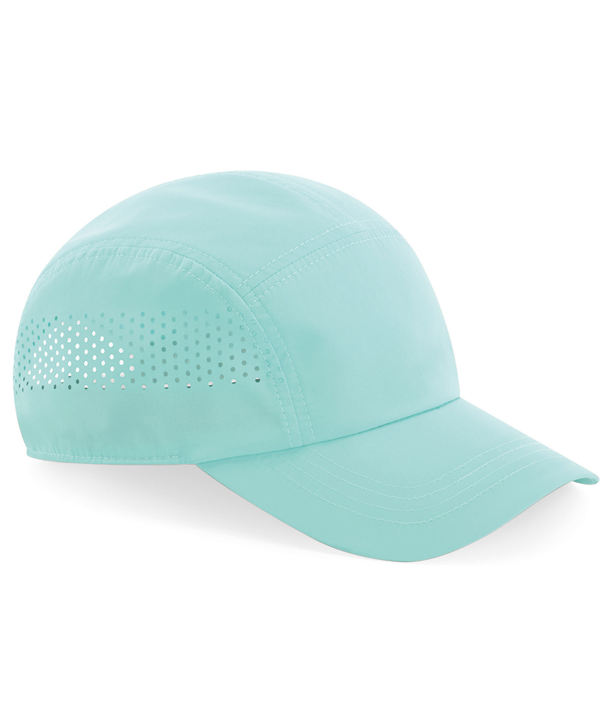 Beechfield Technical running cap in Aqua, front view