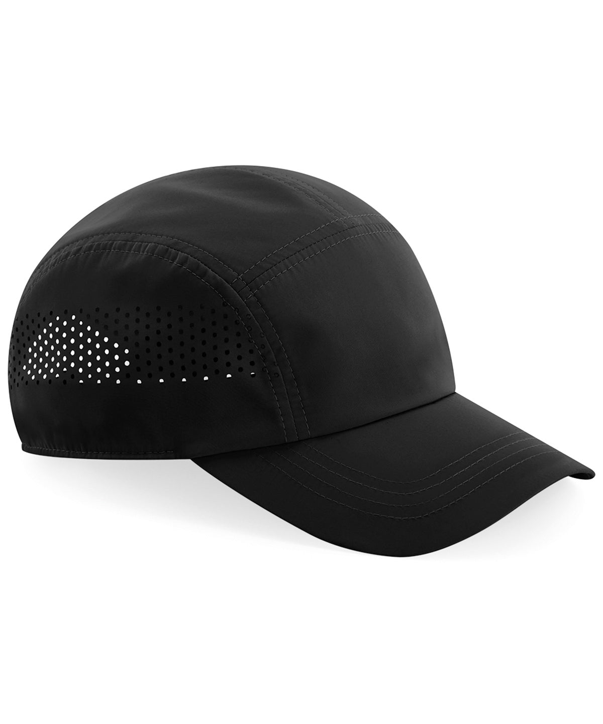 Beechfield Technical running cap in Black, front view