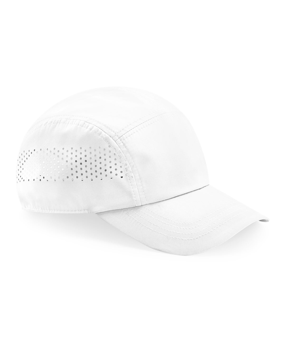 Beechfield Technical running cap in White, front view