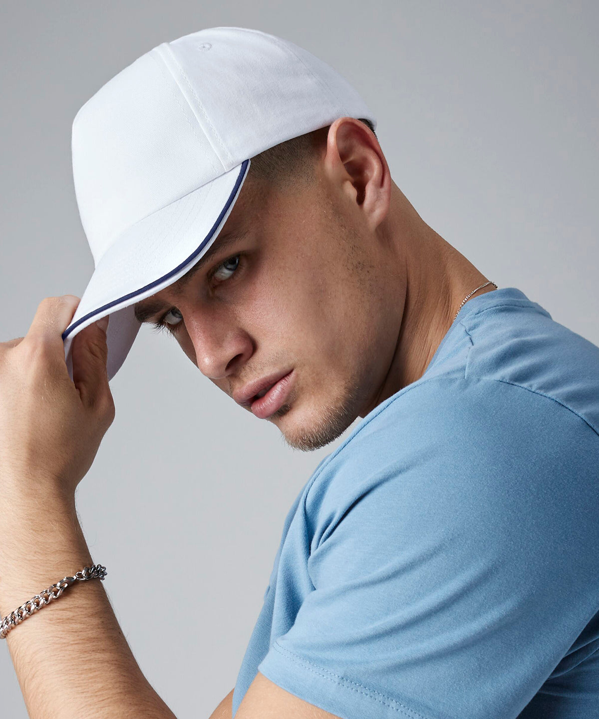 Beechfield Authentic 5-panel cap - piped peak, lifestyle photo