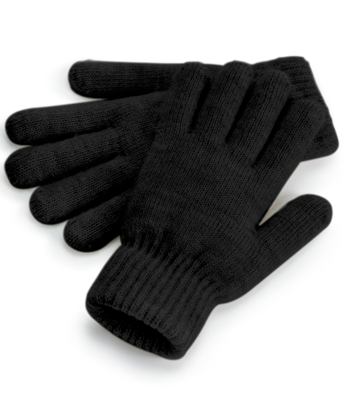 Beechfield Cosy ribbed-cuff gloves in Black Marl, front view