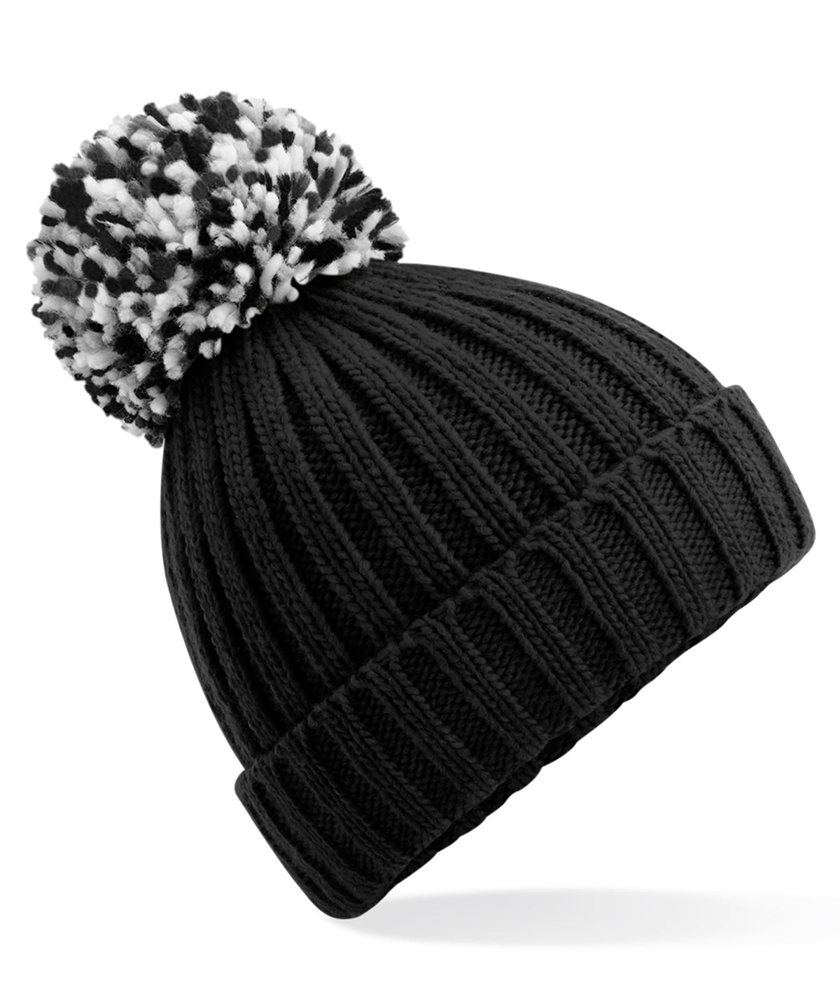 Beechfield Hygge beanie in Black, front view