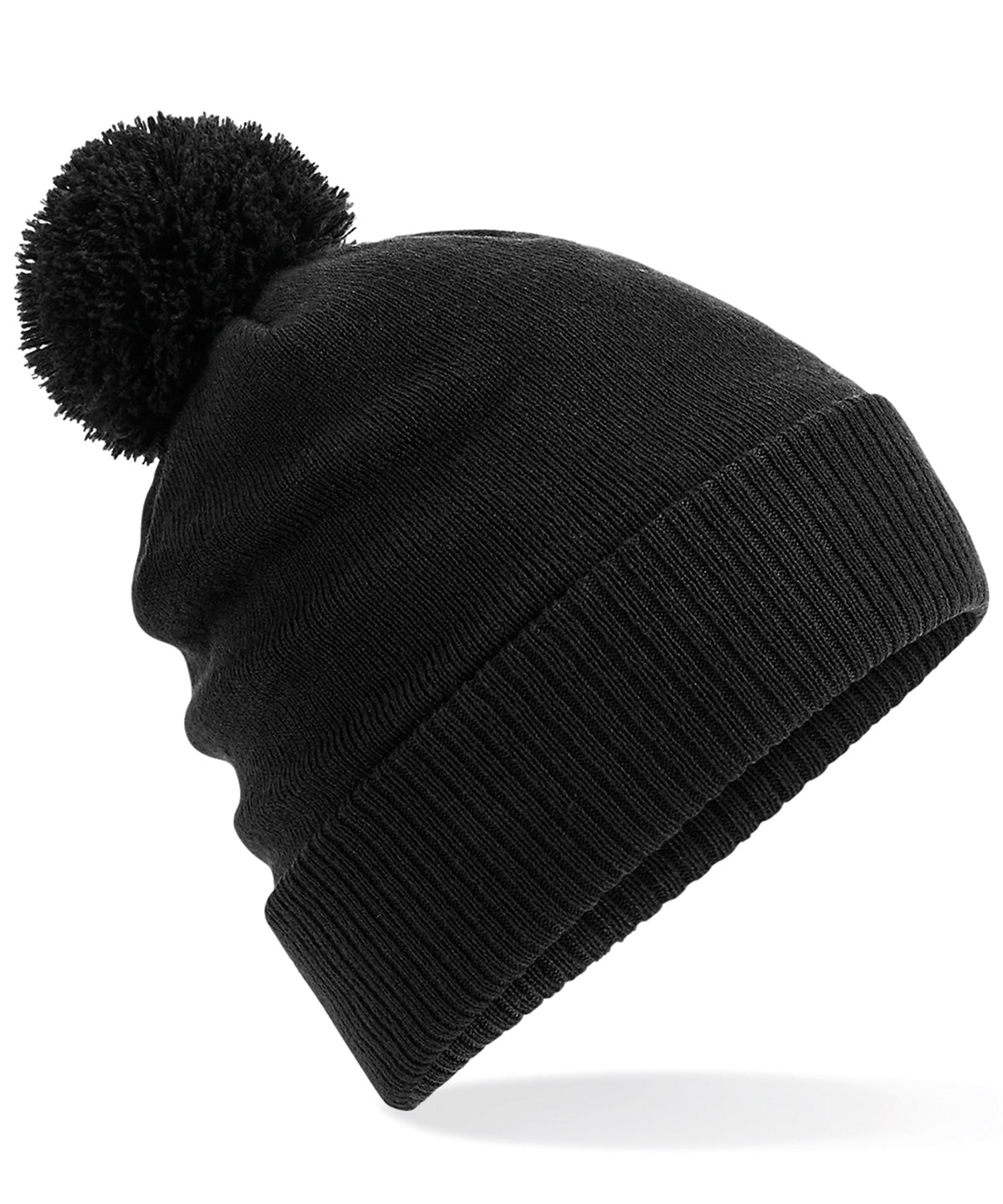 Beechfield Thermal Snowstar beanie in Black, front view