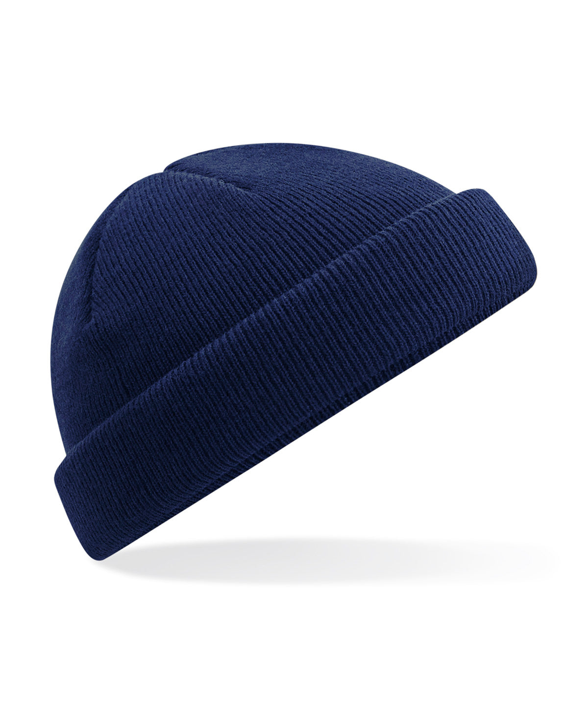 Beechfield Recycled mini fisherman beanie in Oxford Navy, front view
