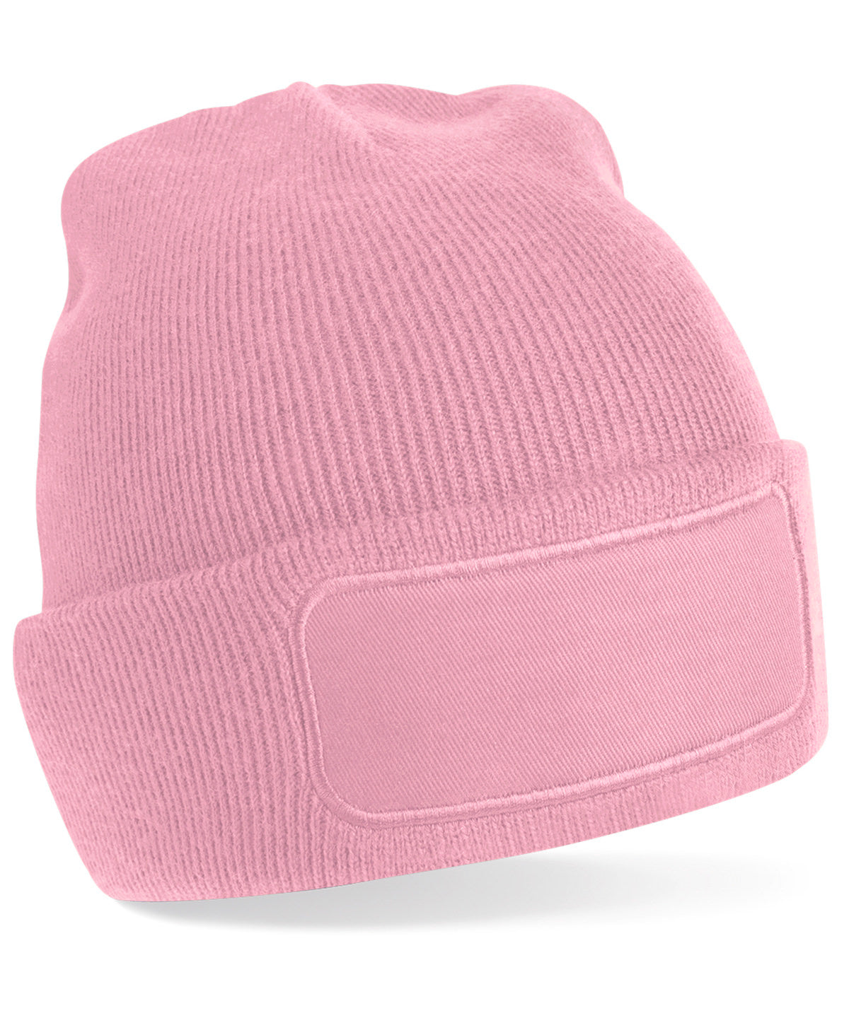 Beechfield Original patch beanie in Dusky Pink, front view