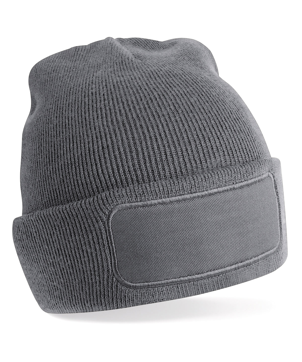 Beechfield Original patch beanie in Graphite Grey, front view