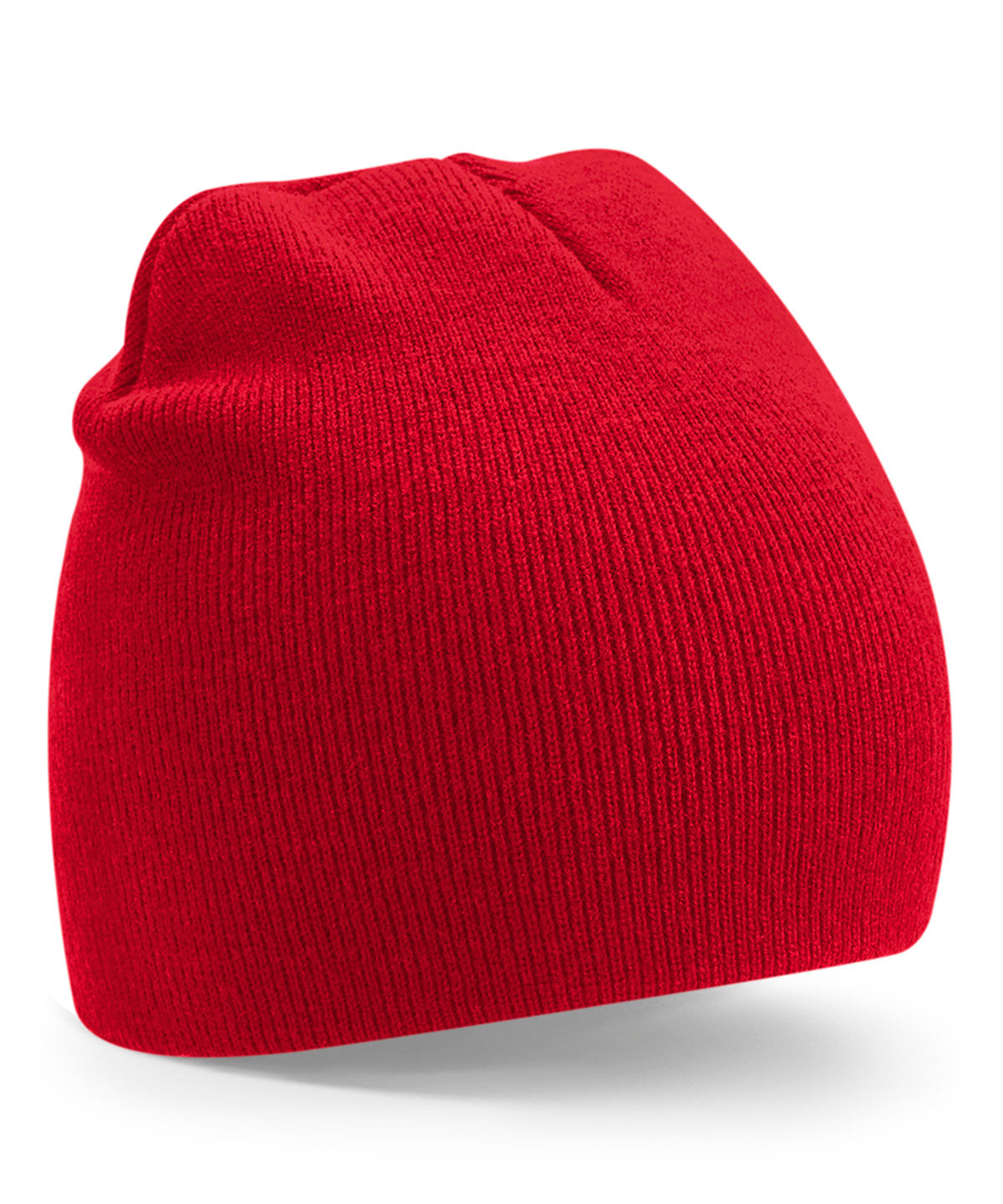 Beechfield Recycled original pull-on beanie in Classic Red, front view
