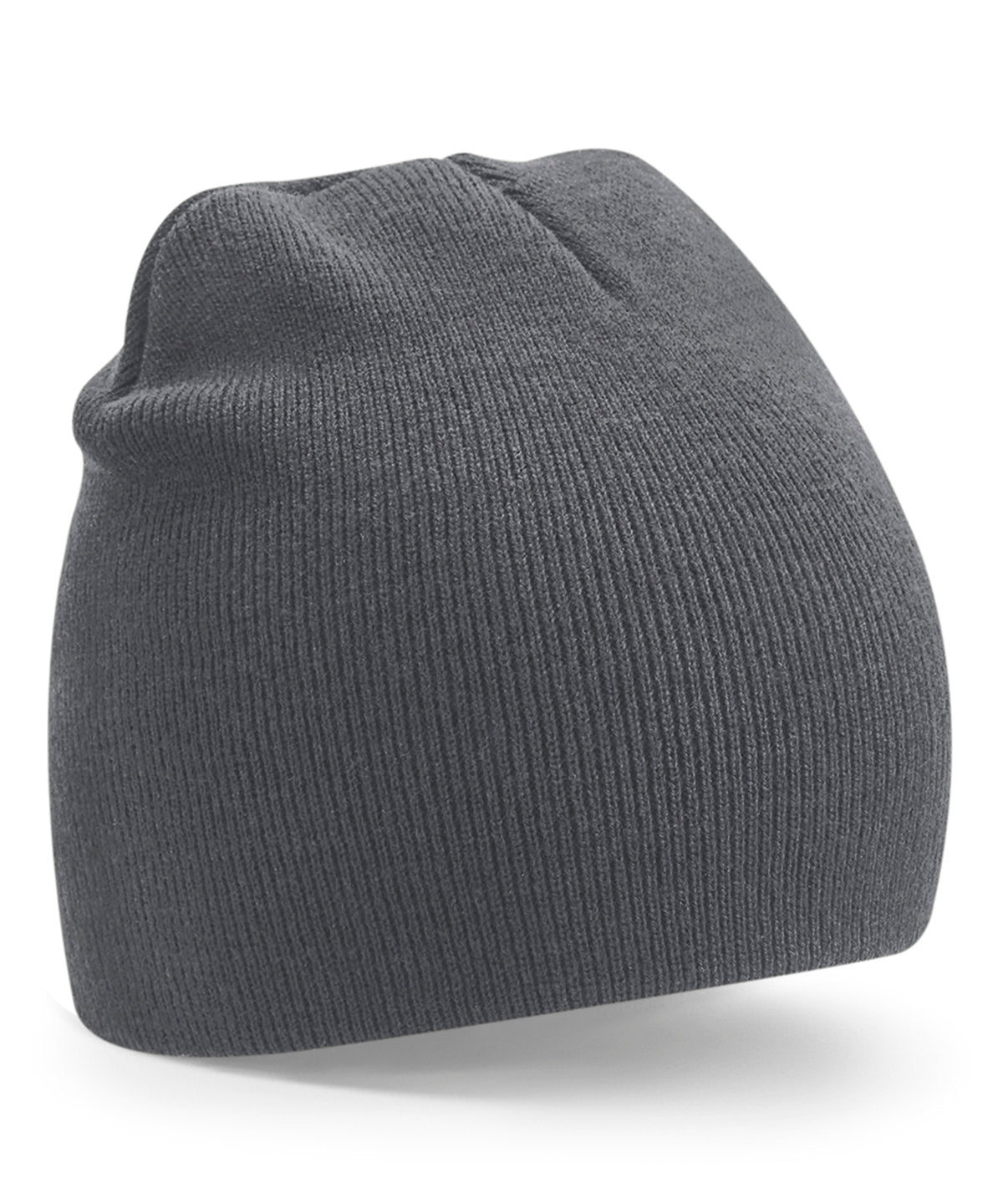 Beechfield Recycled original pull-on beanie in Graphite Grey, front view