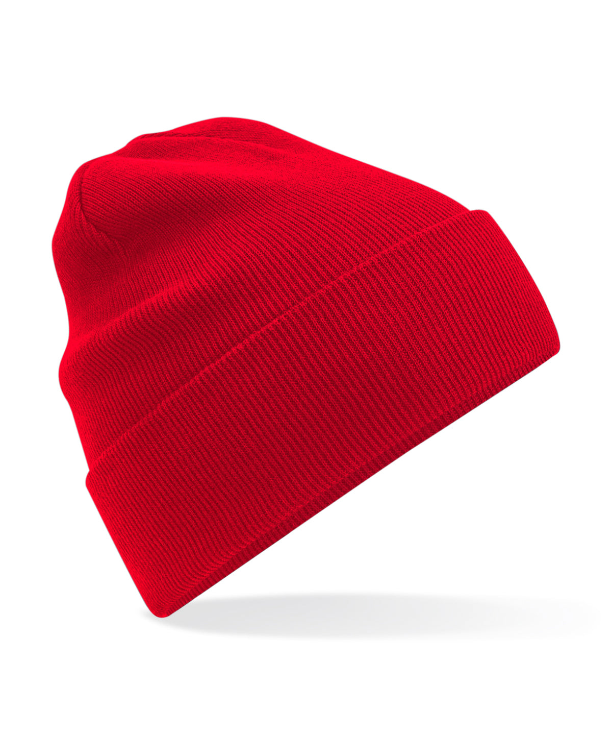 Beechfield Organic cotton original cuffed beanie in Classic Red, front view