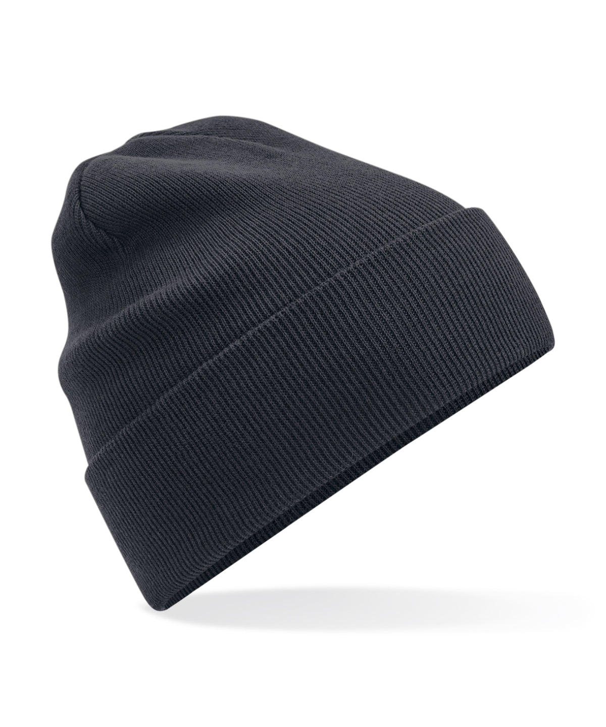 Beechfield Organic cotton original cuffed beanie in Graphite Grey, front view