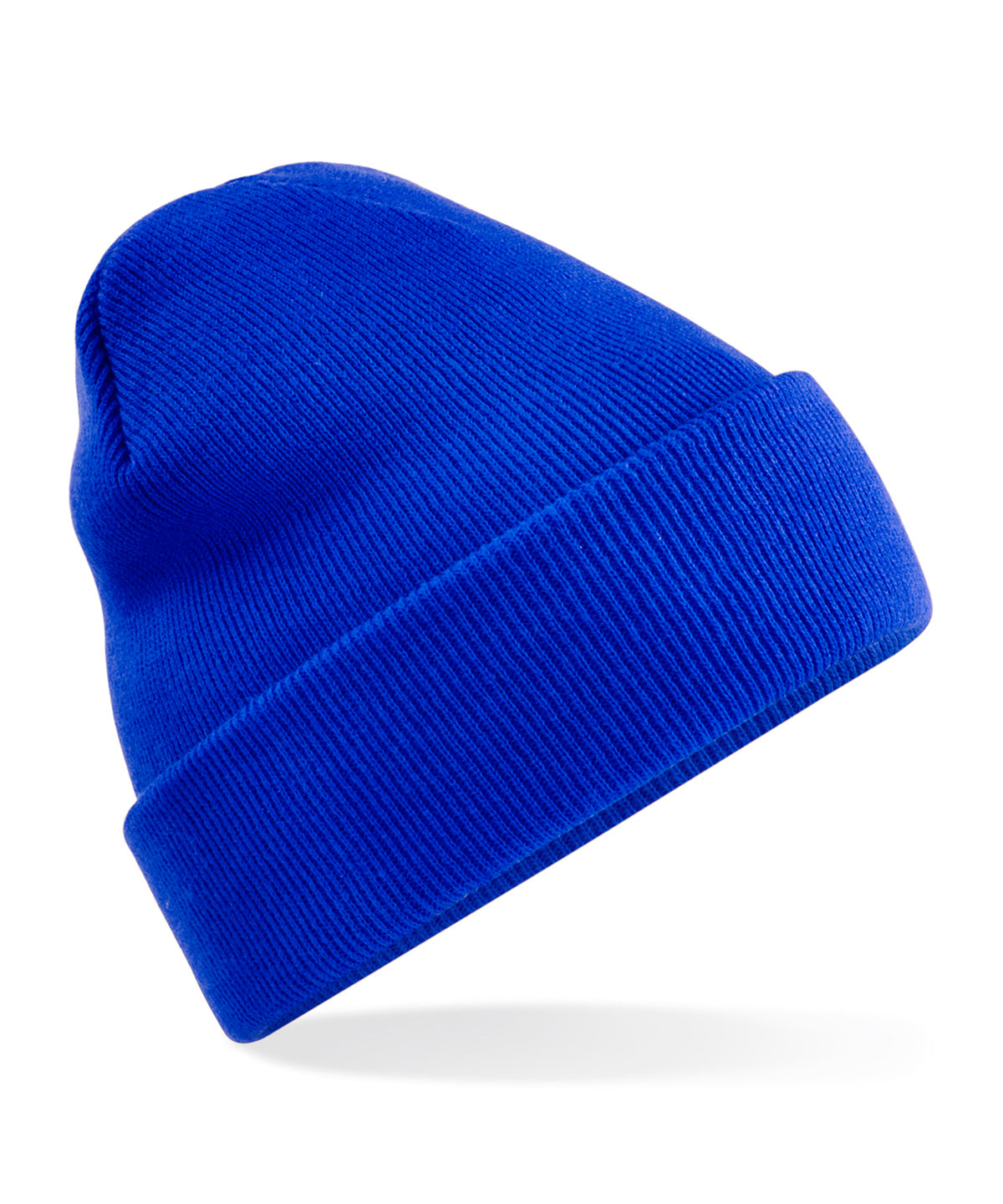Beechfield Recycled original cuffed beanie in Bright Royal, front view