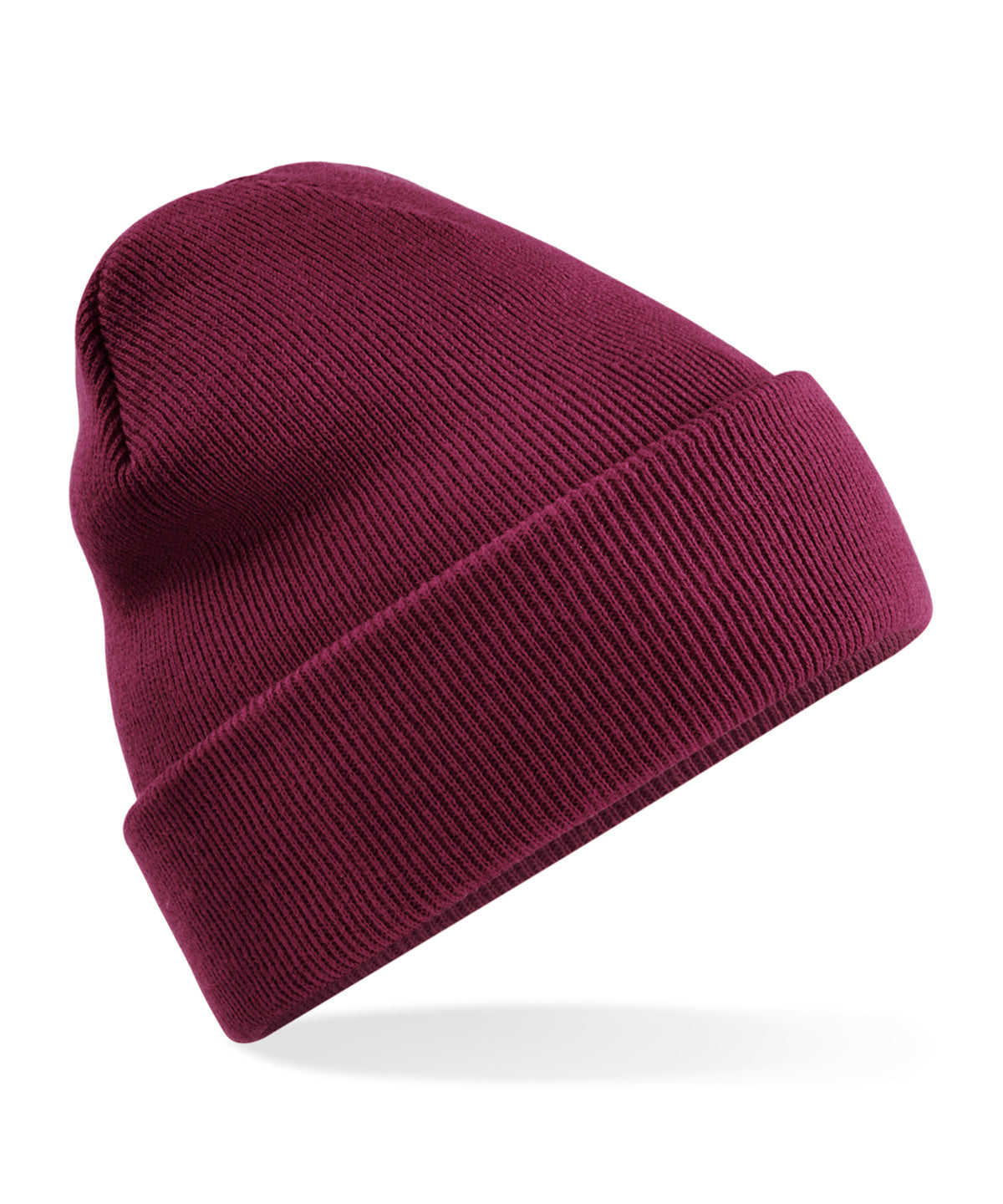 Beechfield Recycled original cuffed beanie in Burgundy, front view