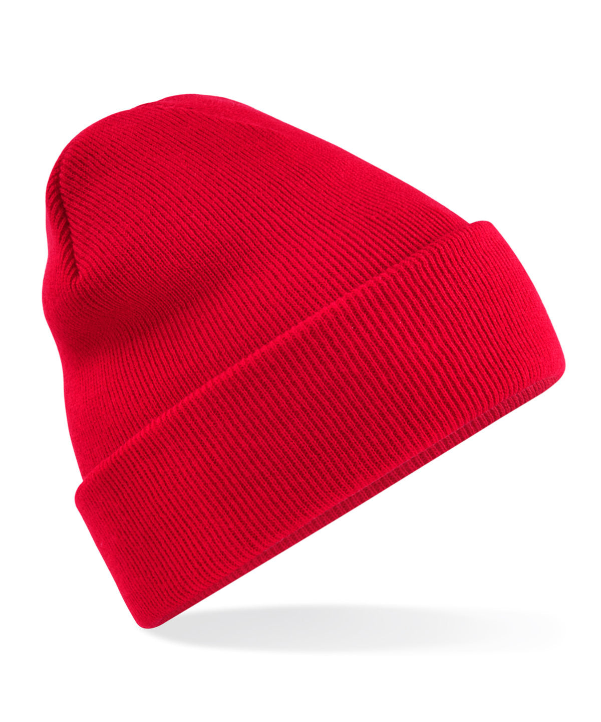 Beechfield Recycled original cuffed beanie in Classic Red, front view