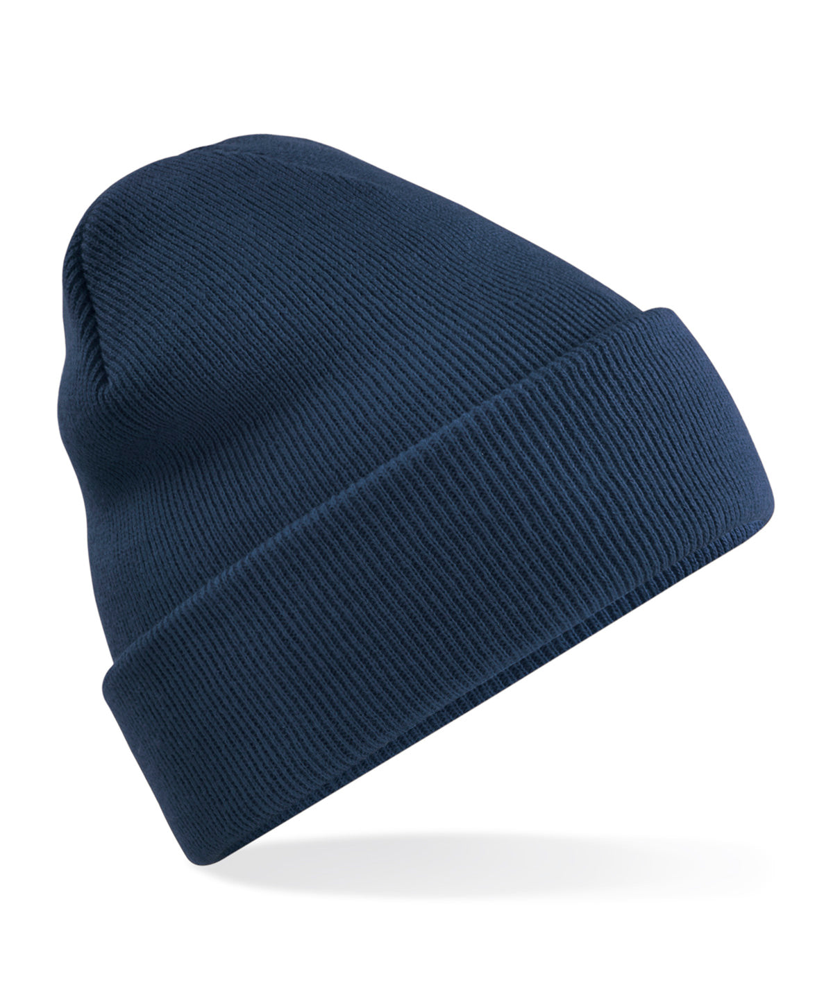Beechfield Recycled original cuffed beanie in French Navy, front view