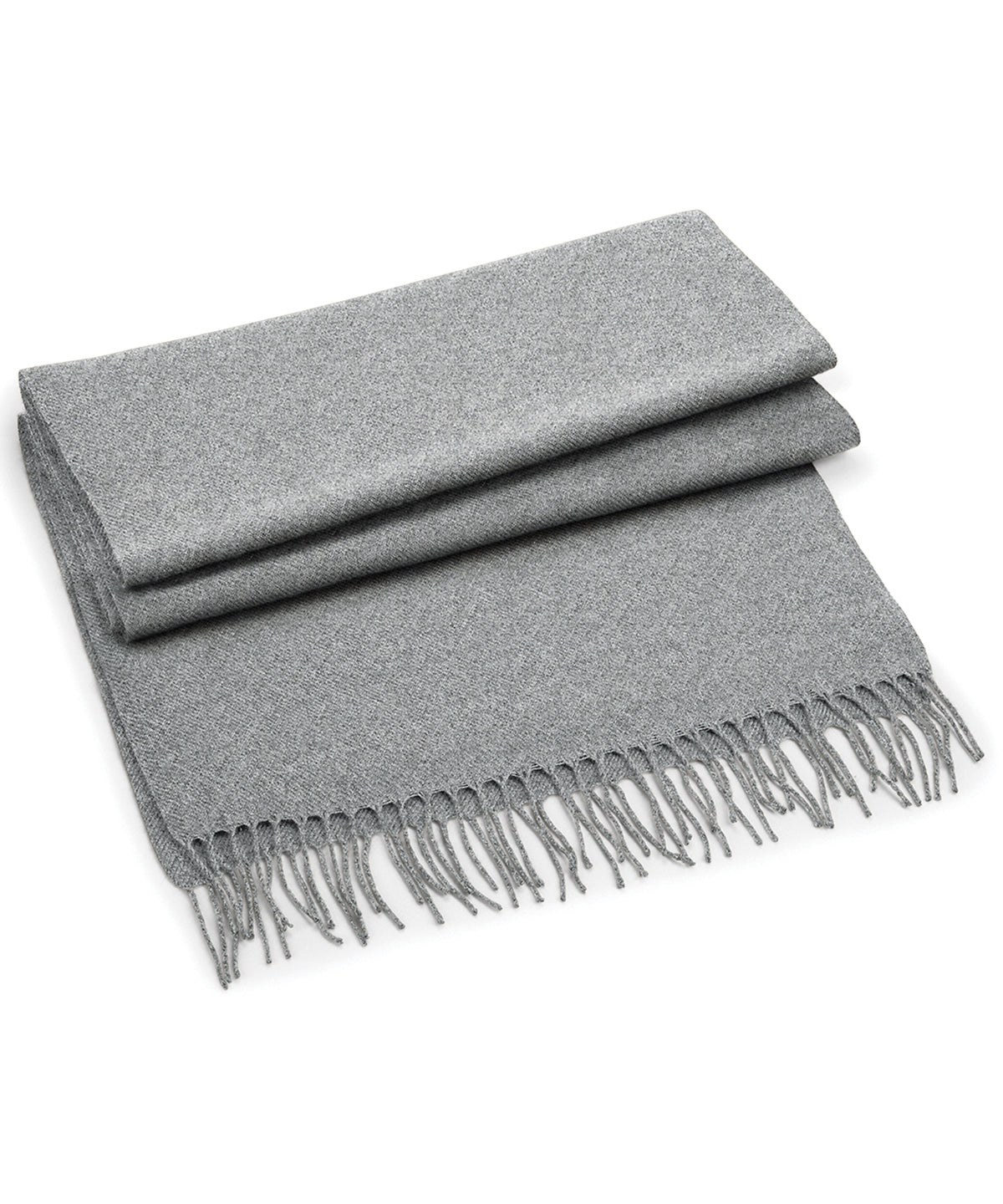 Beechfield Classic woven scarf in Heather Grey, front view