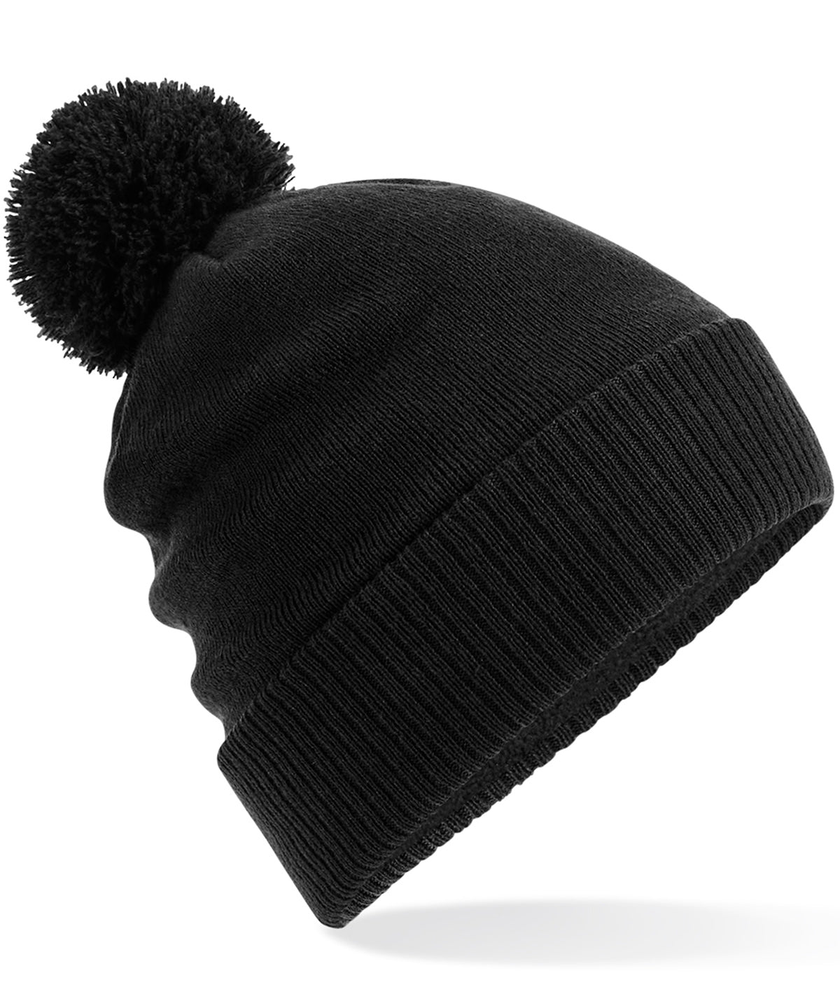Beechfield Water-repellent thermal Snowstar beanie in Black, front view