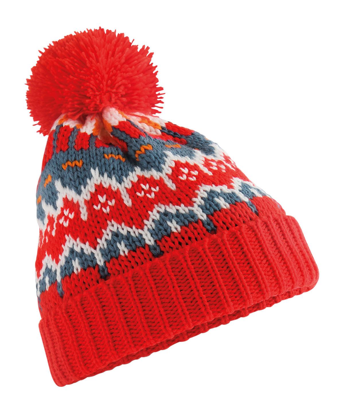Beechfield Retro ski beanie in Alpine Racer, front view