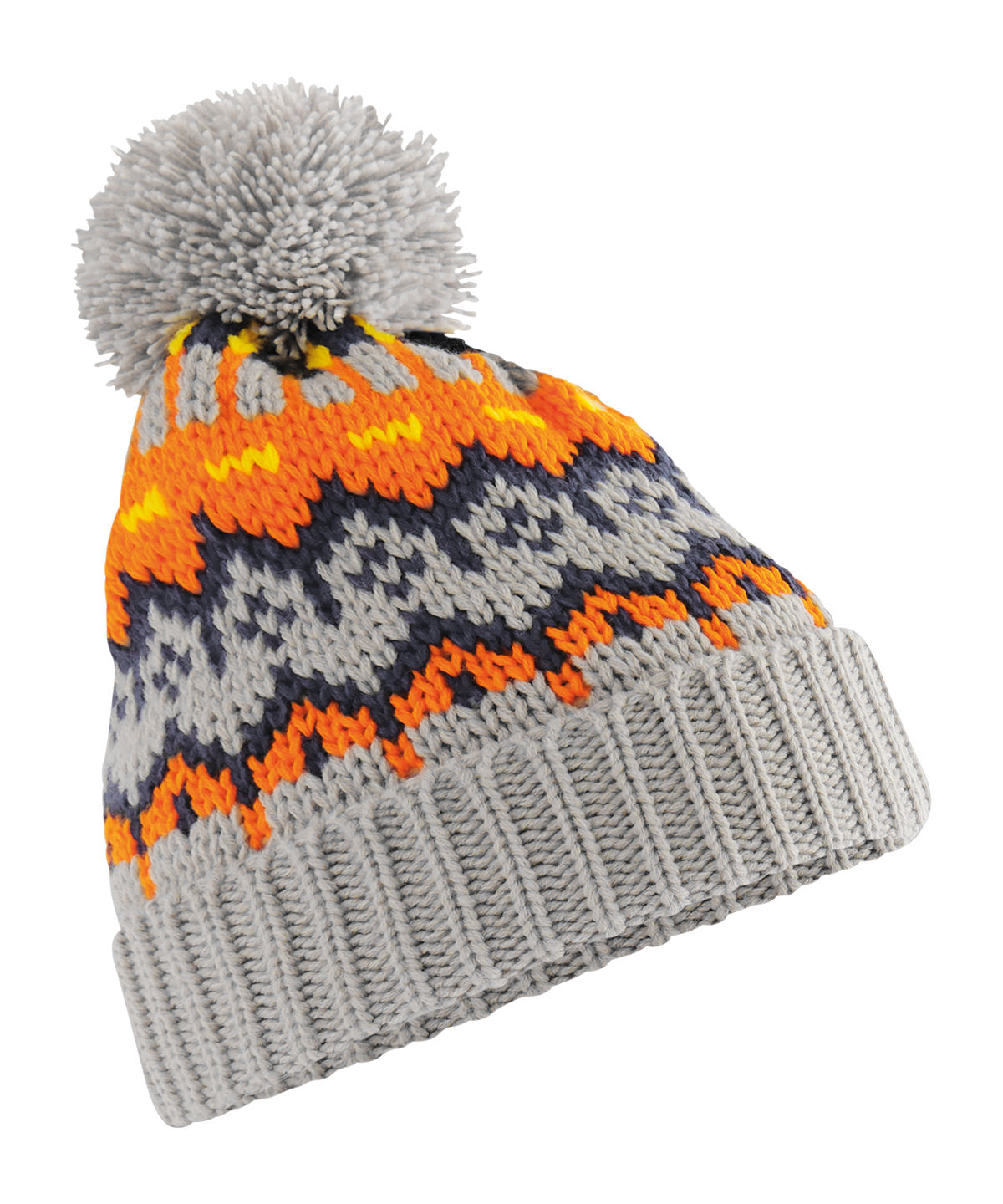 Beechfield Retro ski beanie in Glacier Grey, front view