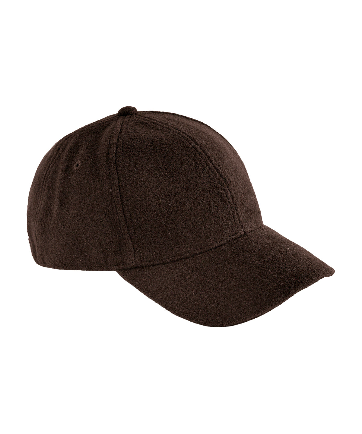 Beechfield Wool blend cap in Dark Brown, front view