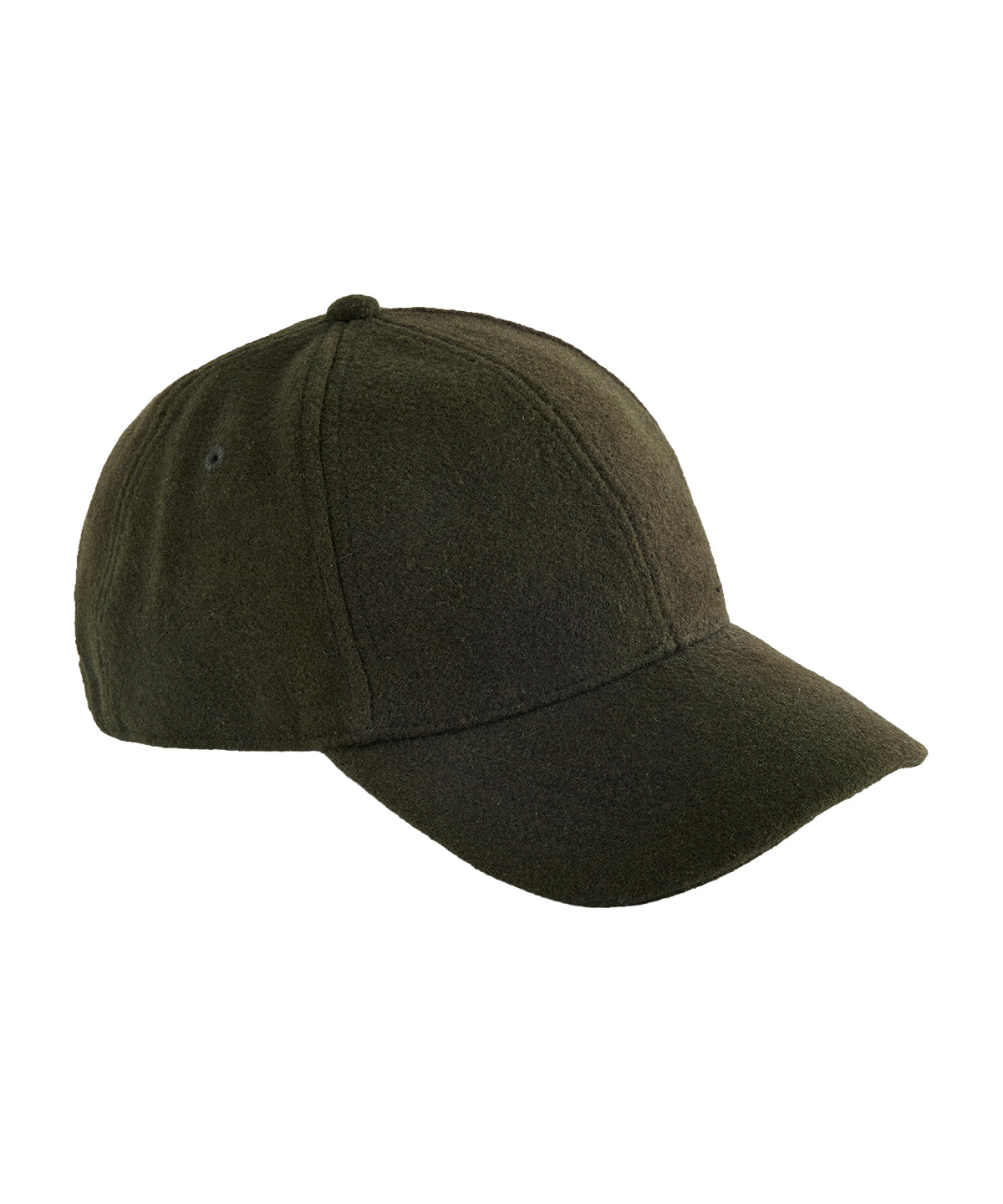 Beechfield Wool blend cap in Dark Olive, front view