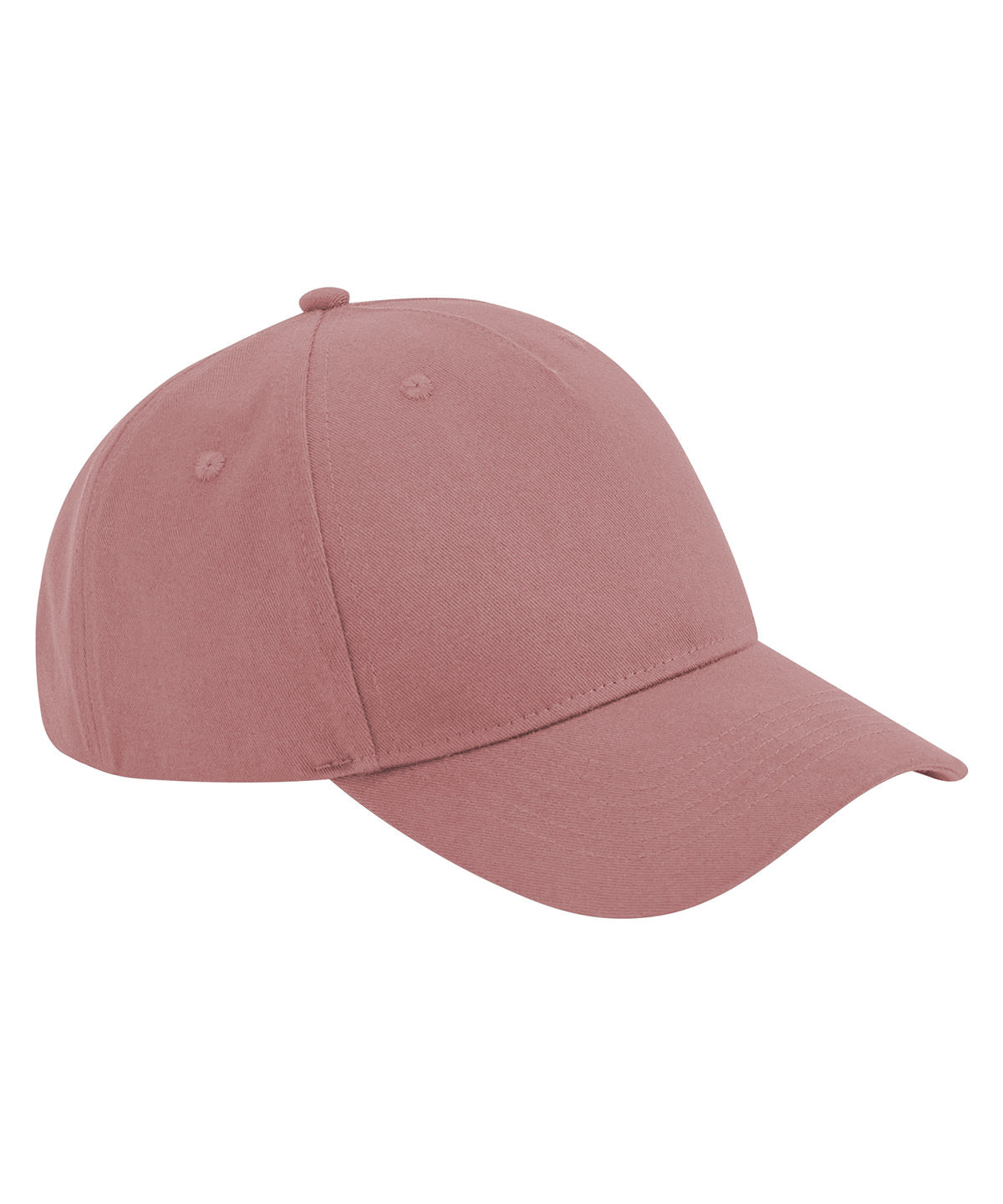 Beechfield Organic cotton 5-panel cap in Rose Pink, front view