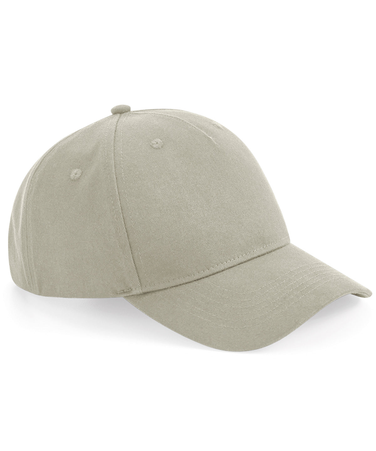 Beechfield Organic cotton 5-panel cap in Stone, front view