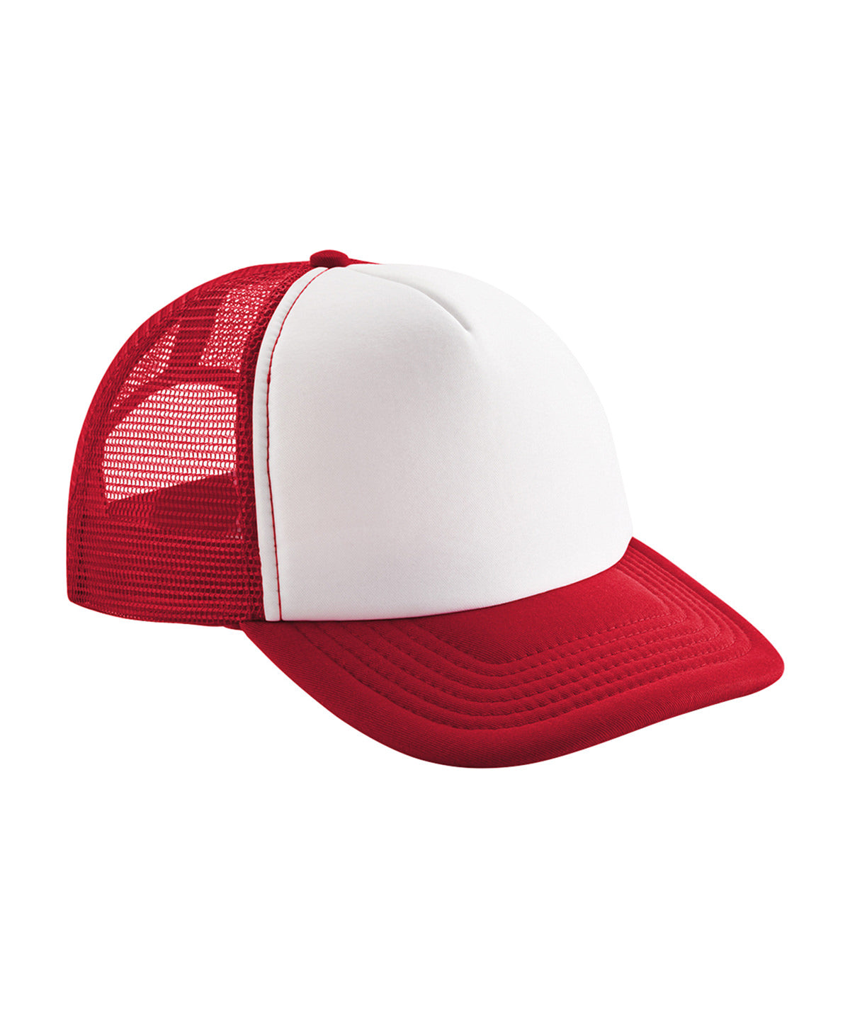 Beechfield Vintage snapback trucker in Classic Red/White, front view