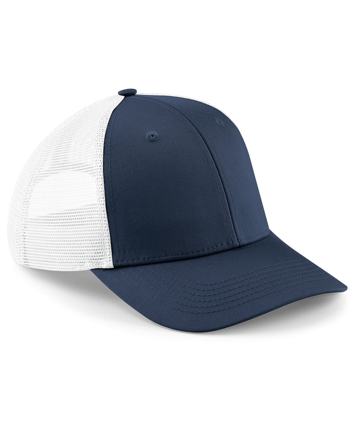 Beechfield Urbanwear trucker in Navy/White, front view
