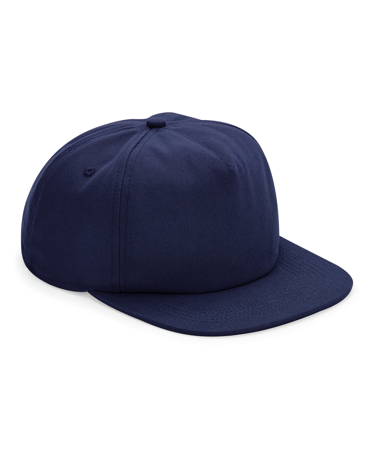Beechfield Organic cotton unstructured 5-panel cap in Oxford Navy, front view