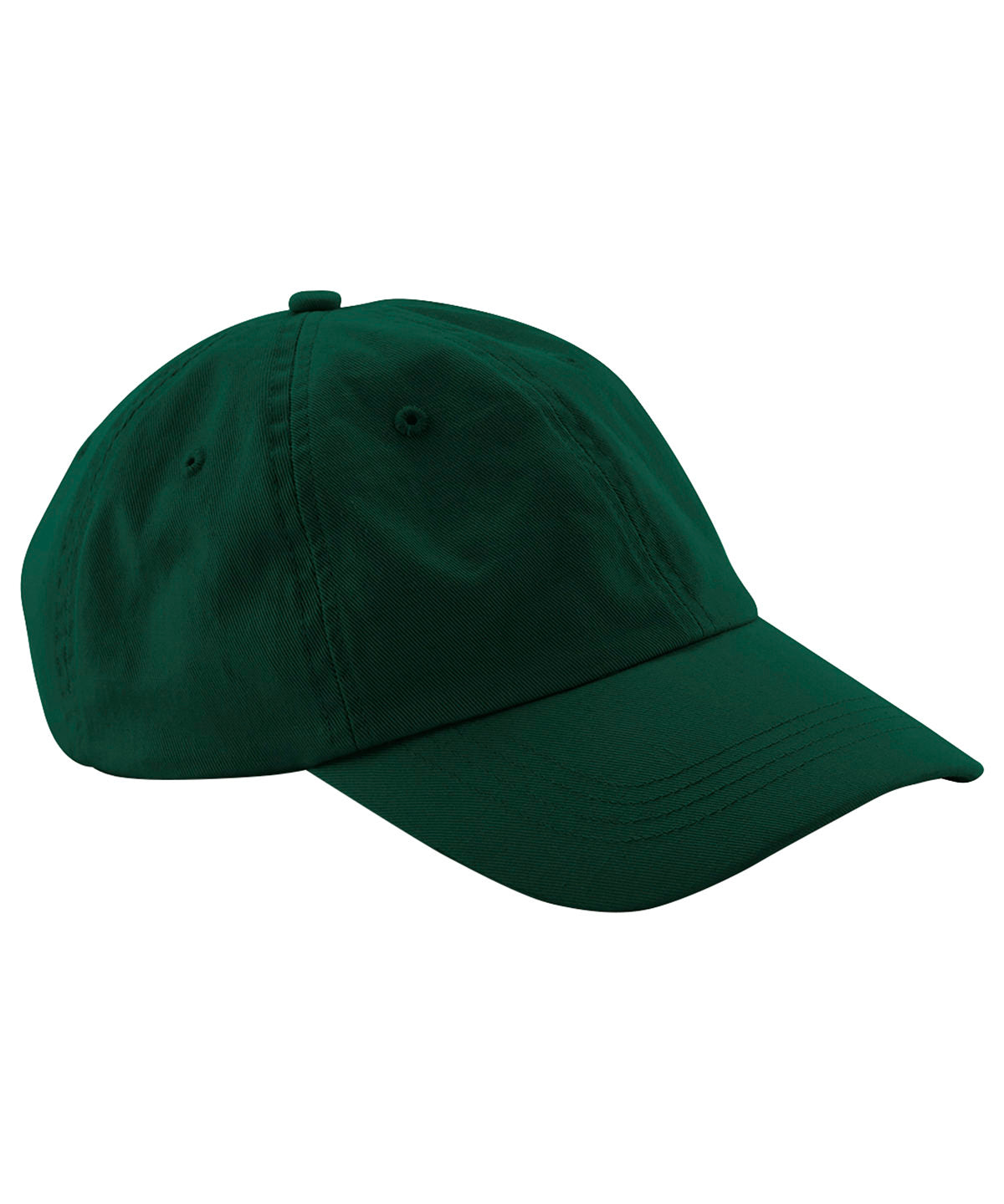 Beechfield Low-profile 6-panel dad cap in Bottle Green, front view