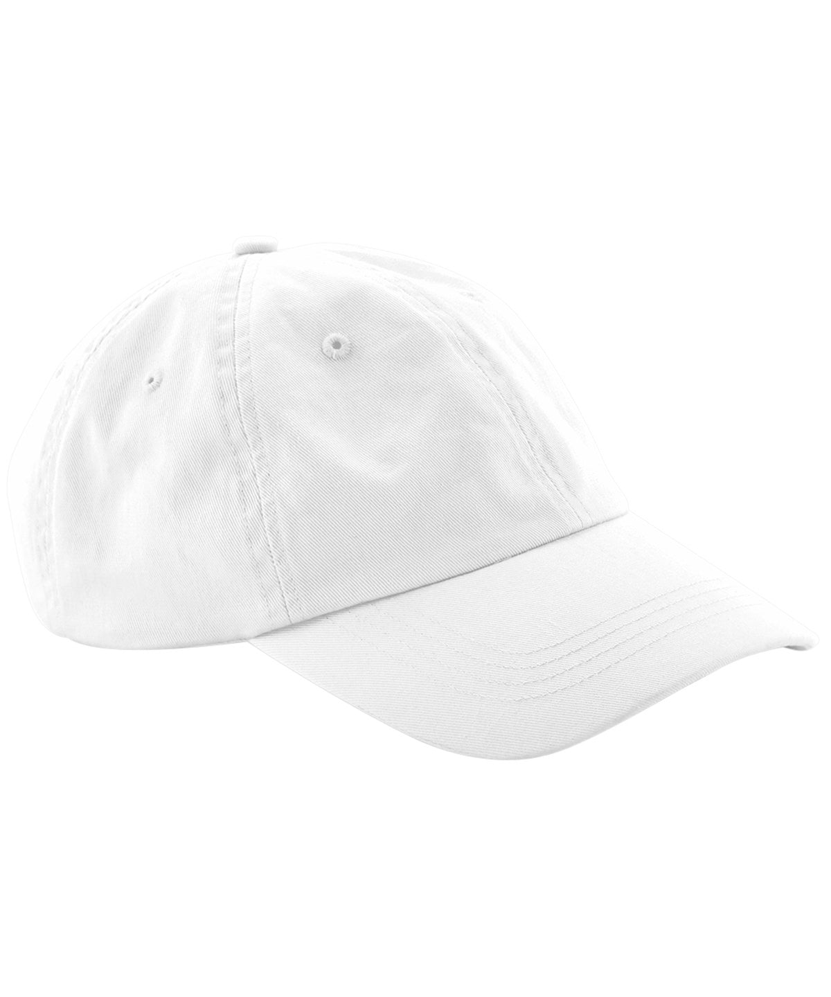 Beechfield Low-profile 6-panel dad cap in White, front view