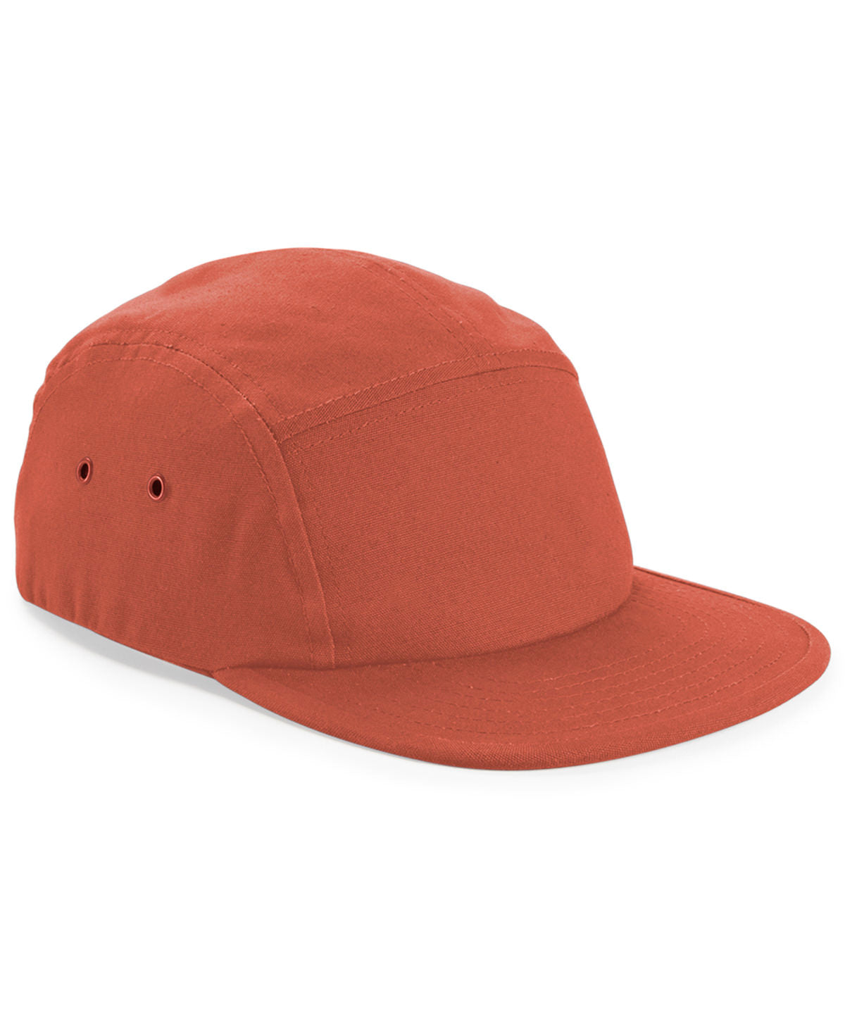 Beechfield Canvas 5-panel camper cap in Terracotta, front view