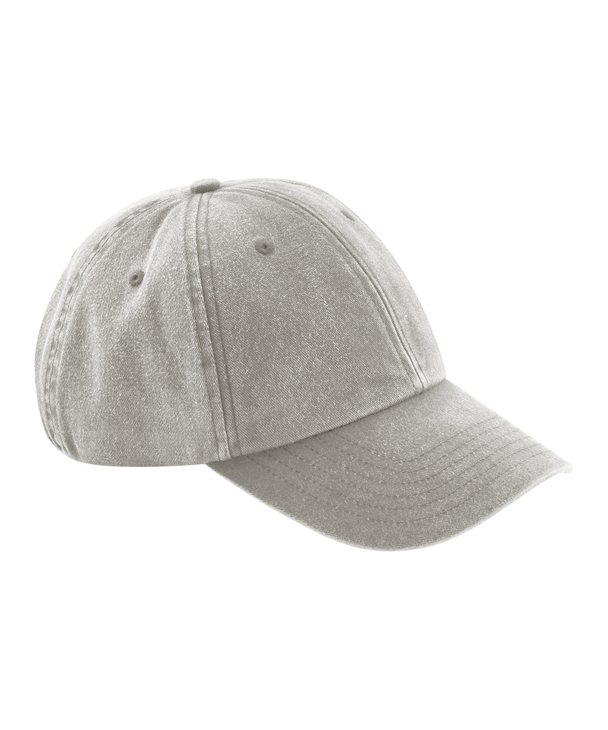 Beechfield Low-profile vintage cap in Vintage Grey, front view