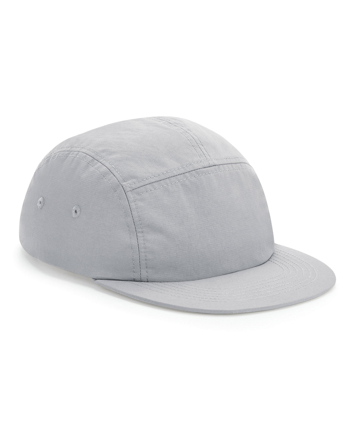 Beechfield Outdoor 5-panel camper cap in Light Grey, front view