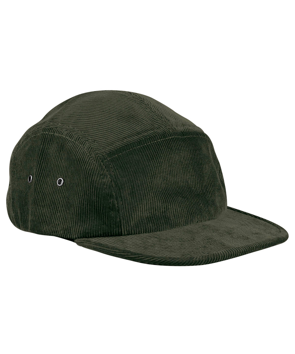 Beechfield EarthAware organic cord camper cap in Forest Night, front view