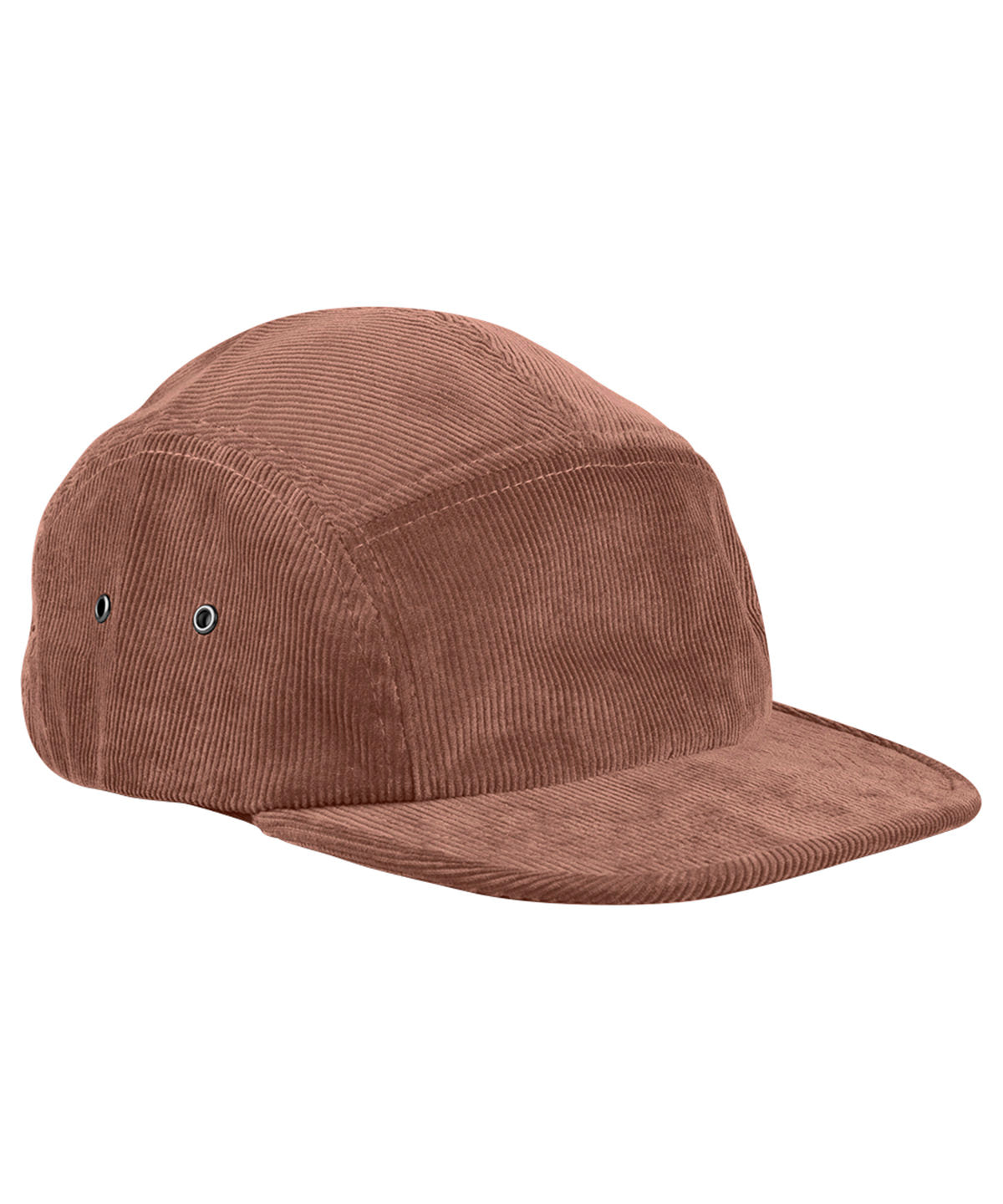 Beechfield EarthAware organic cord camper cap in Redwood, front view