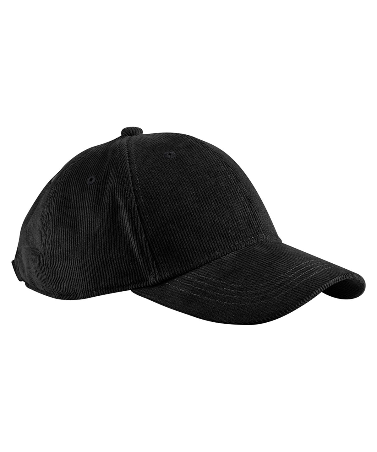 Beechfield EarthAware organic cord baseball cap in Black, front view