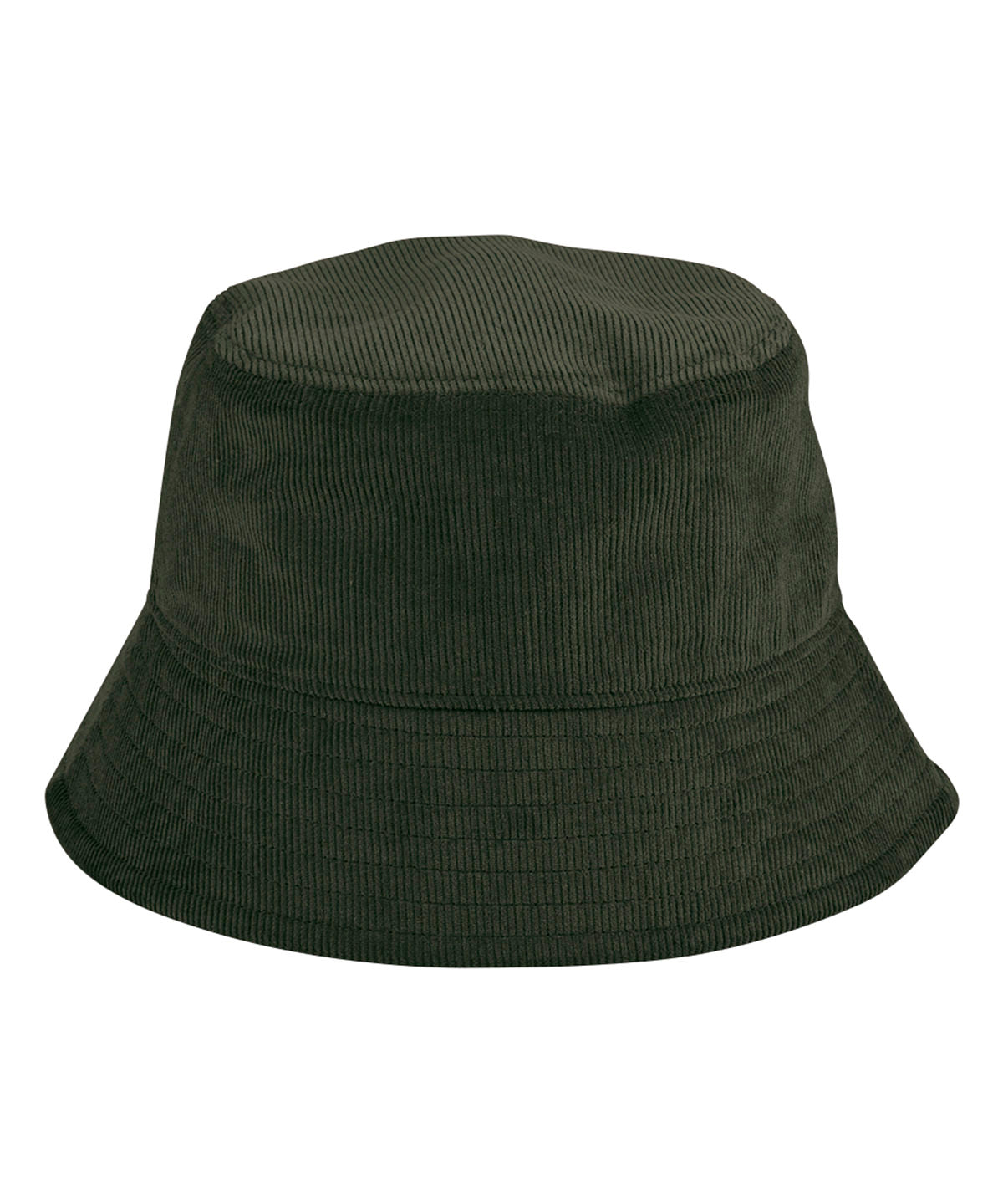 Beechfield EarthAware organic cord bucket hat in Forest Night, front view