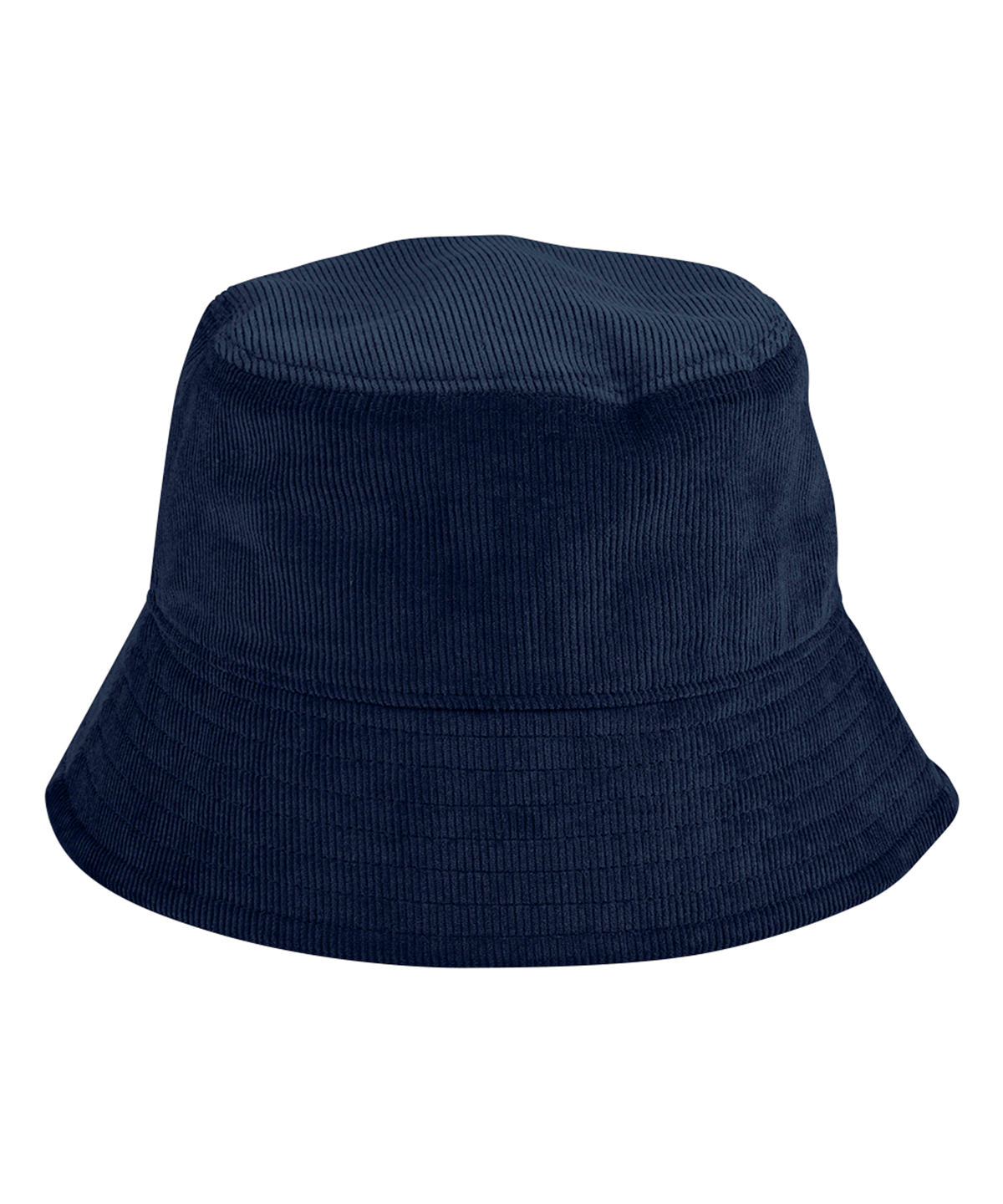 Beechfield EarthAware organic cord bucket hat in Oxford Navy, front view