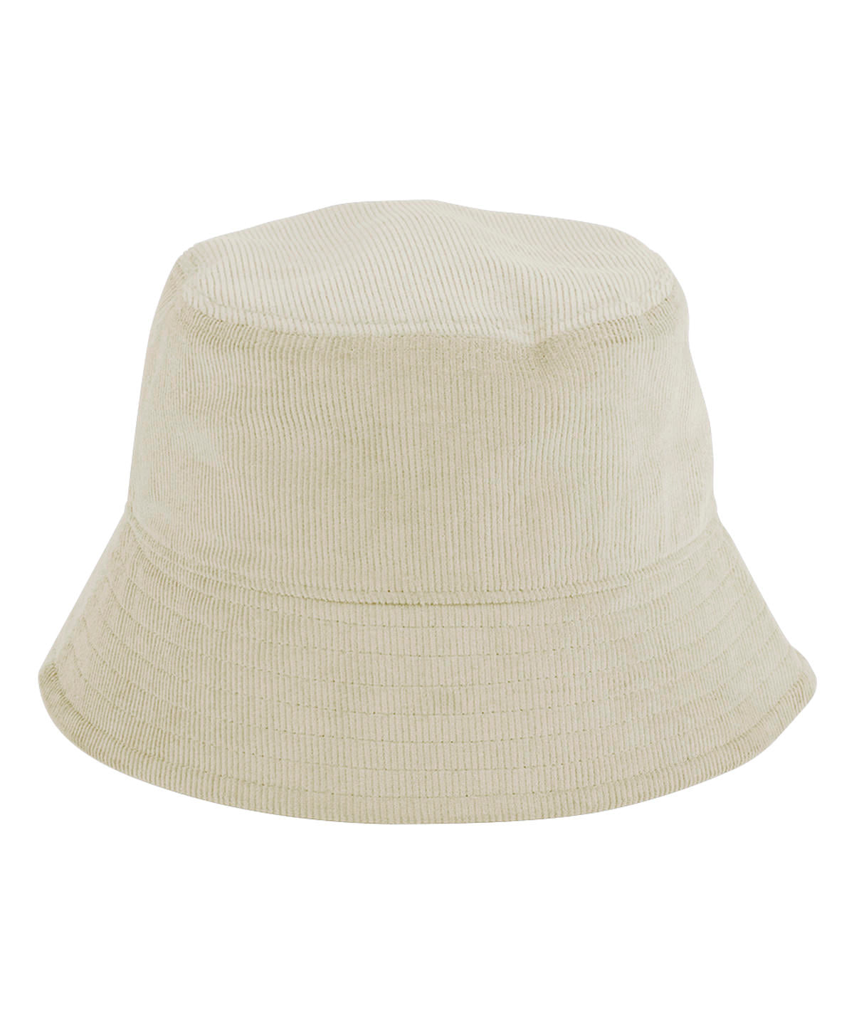 Beechfield EarthAware organic cord bucket hat in Stone, front view