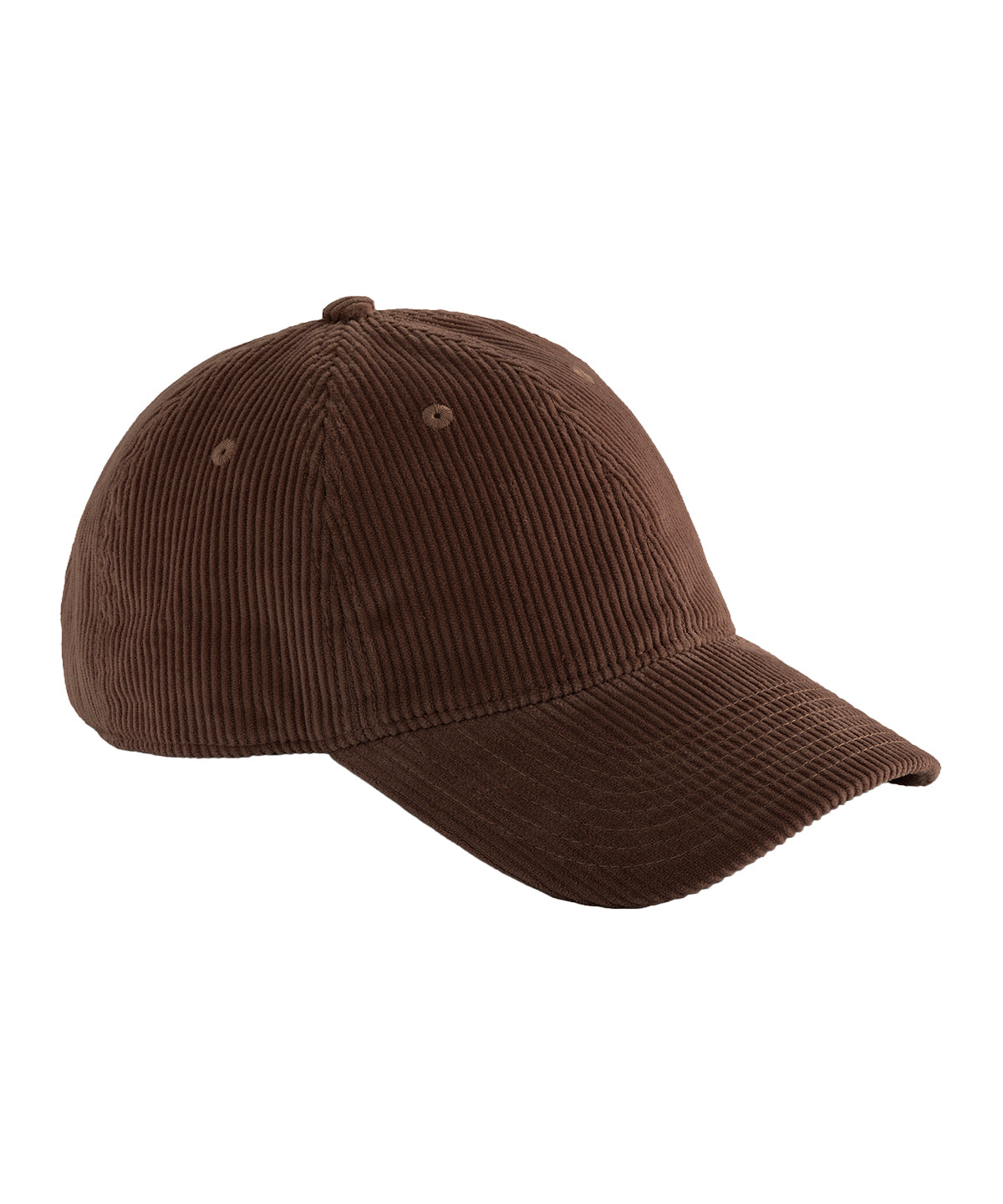 Beechfield Corduroy dad cap in Brown, front view