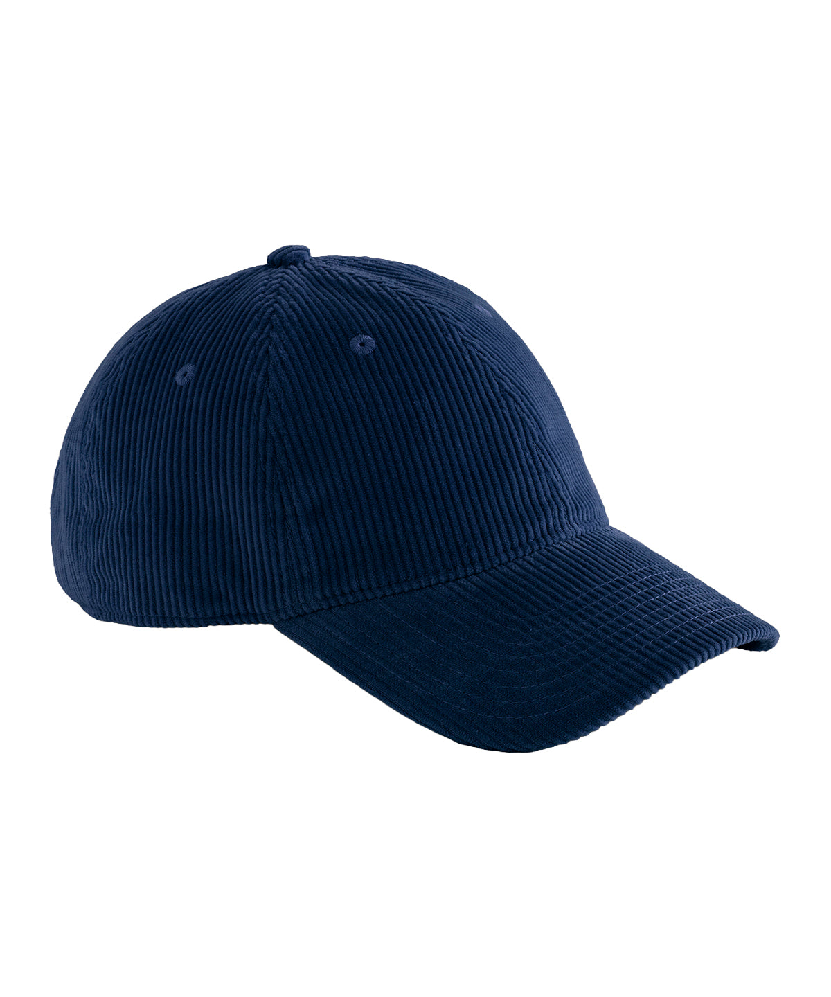 Beechfield Corduroy dad cap in Navy, front view