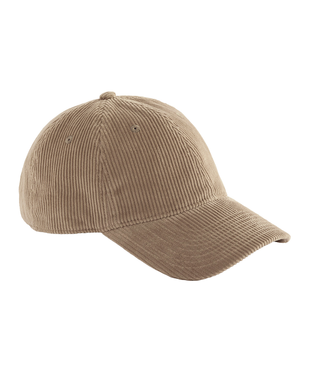 Beechfield Corduroy dad cap in Sand, front view
