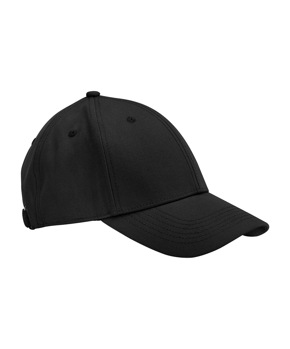 Beechfield EarthAware organic cotton canvas 6-panel cap in Black, front view