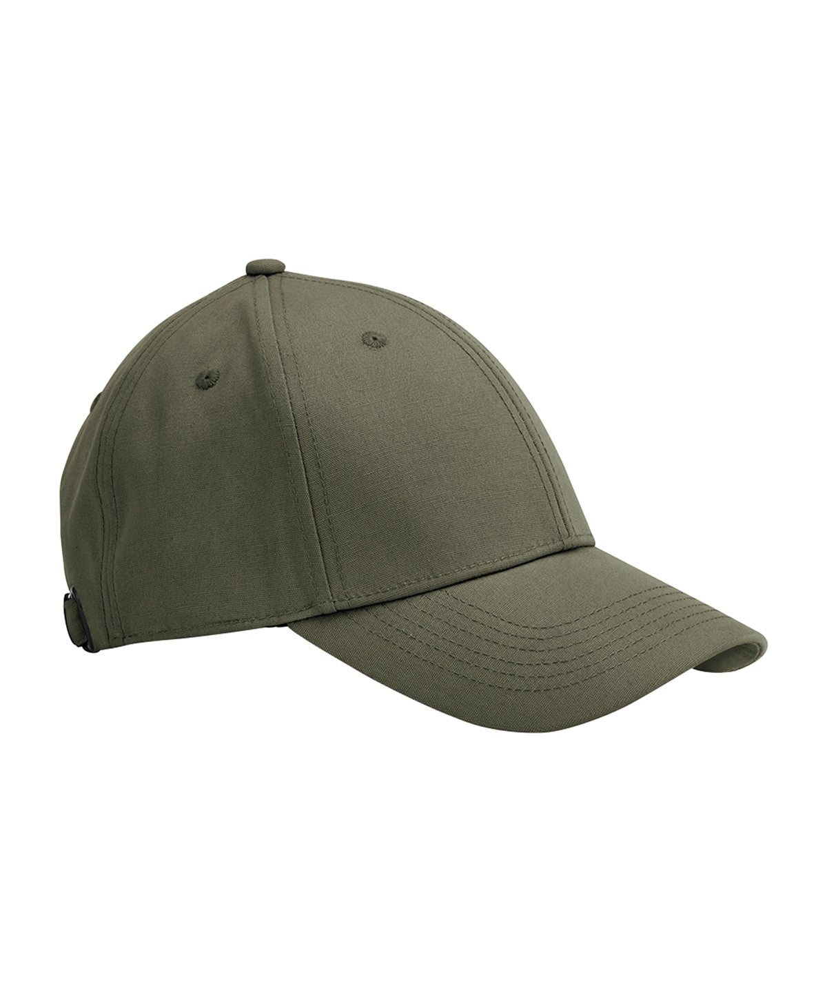 Beechfield EarthAware organic cotton canvas 6-panel cap in Olive Green, front view
