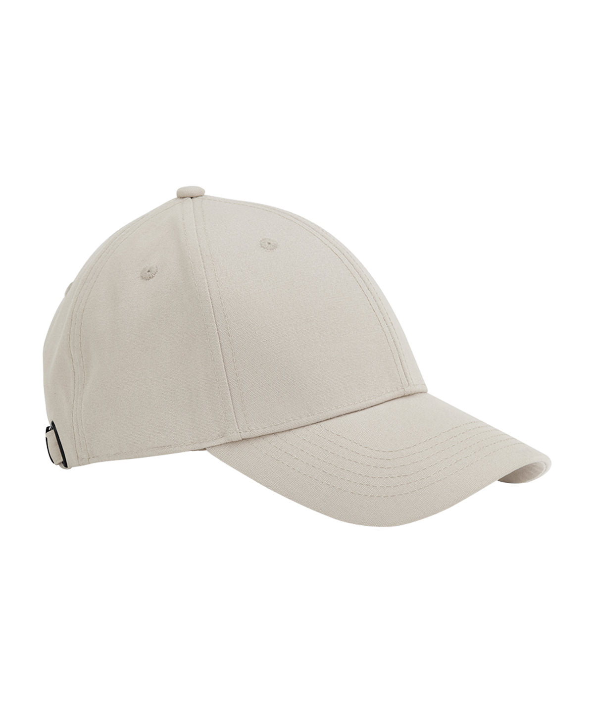 Beechfield EarthAware organic cotton canvas 6-panel cap in Sand, front view