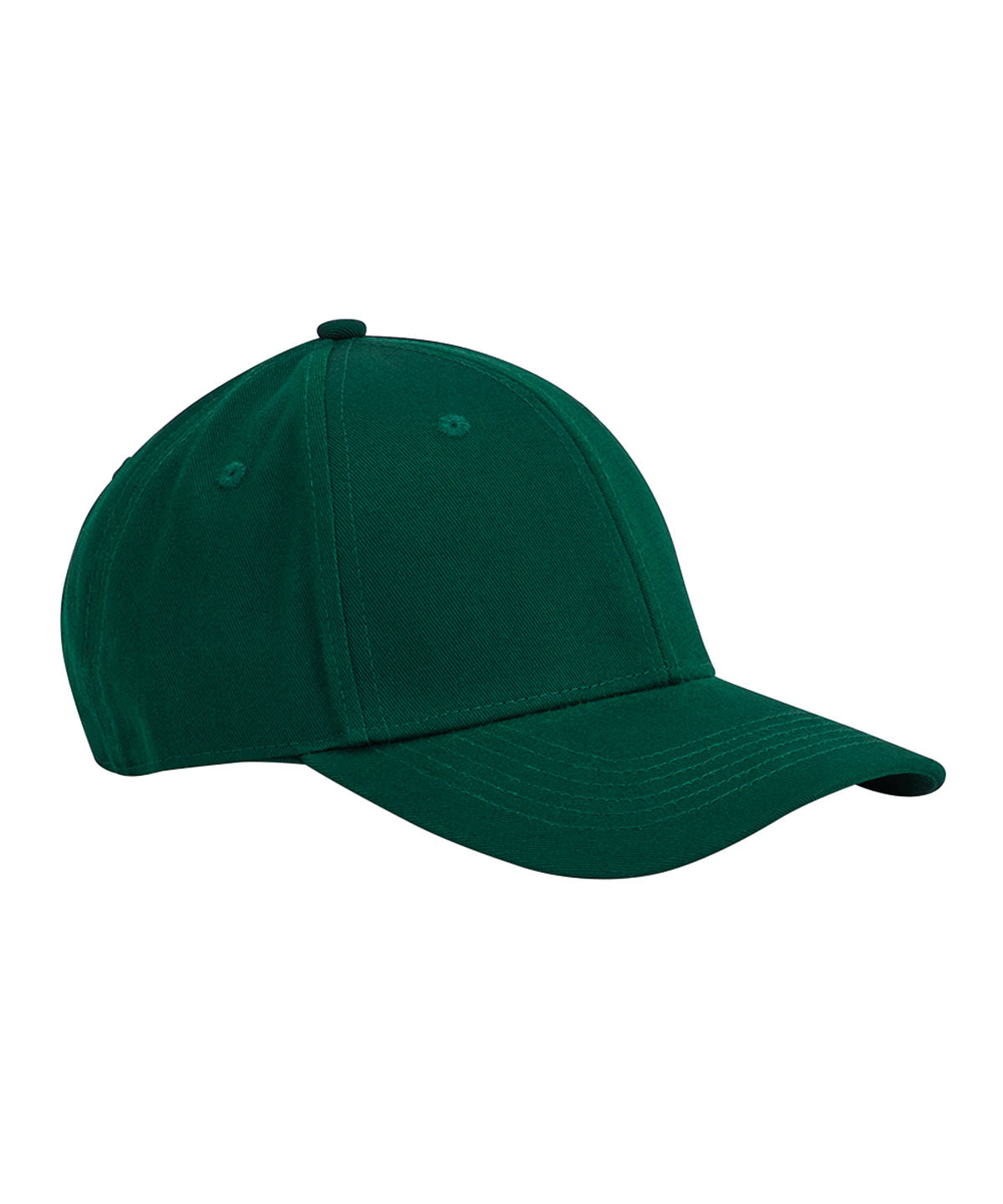 Beechfield EarthAware classic organic cotton 6-panel cap in Bottle Green, front view